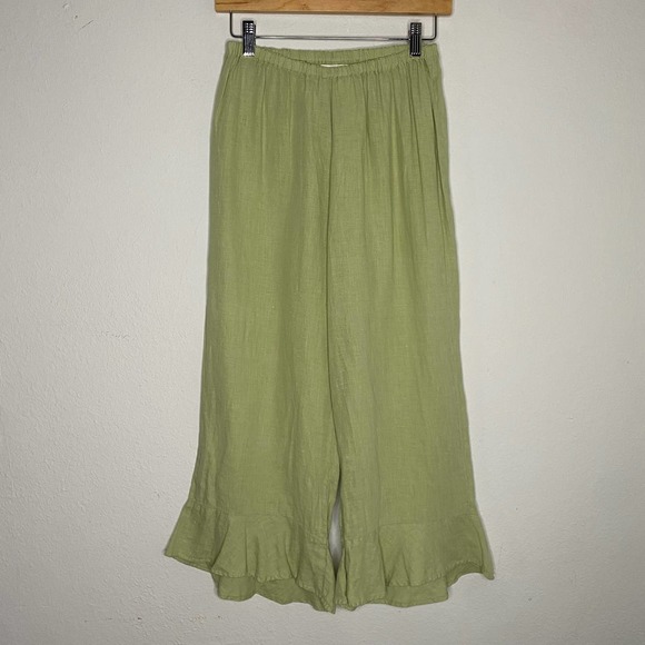 Flax Pants - Flax Bedskirt Bloomers Light Green Sage Petite